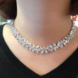 Classic Marquise & Pear Cut White Sapphire Necklace