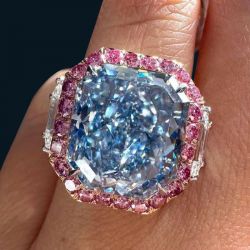 Two Tone Halo Radiant Cut Blue Topaz Engagement Ring For Women 