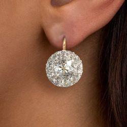 Two Tone Cushion Cut White Sapphire Vintage Drop Earrings For Women