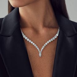 Classic Pear Cut White Sapphire Tennis Wedding Necklace For Women Next Jewelry