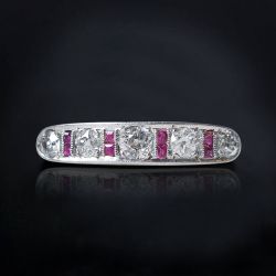 Two Tone Round Cut White Sapphire Wedding Band For Women