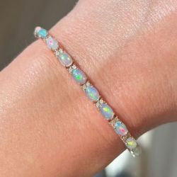 Fashion Oval Cut Opal Tennis Bracelet Women's Jewelry Next Jewelry