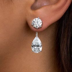 Next Jewelry Pear Cut White Sapphire Jewelry Drop Earrings For Women