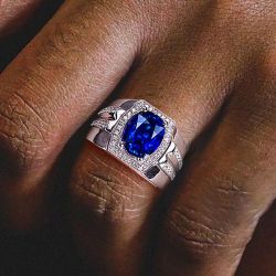 Oval Cut Blue Sapphire Jewelry Engagement Ring For Men Next Jewelry