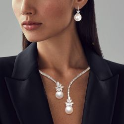 Next Jewelry Marquise Cut Pearl Necklace & Earrings Set