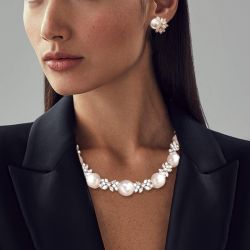 Marquise Cut Pearl Necklace & Earrings Set For Women Next Jewelry