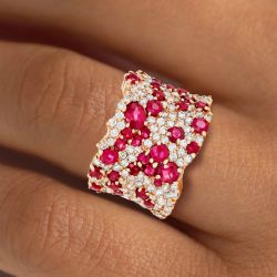 Rose Gold Round Cut Ruby Sapphire Jewelry Wedding Band For Women Next Jewelry