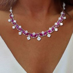 Classic Marquise Cut Ruby Sapphire Jewelry Necklace For Women Next Jewelry