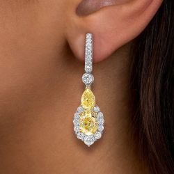 Two Tone Oval Cut Yellow Sapphire Drop Earrings Women's Jewelry Next Jewelry