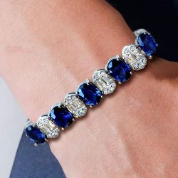 Oval Cut Blue Sapphire Jewelry Bracelets For Women Next Jewelry