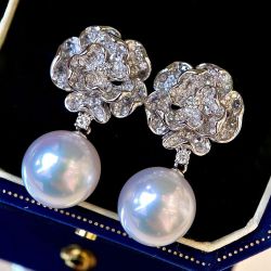 Elegant Round Pearl Drop Earrings For Women Next Jewelry