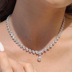 Pear Cut White Sapphire Wedding Necklace Women's Jewelry Next Jewelry