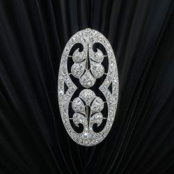 Milgrain Round Cut White Sapphire Brooch Women's Jewelry Next Jewelry