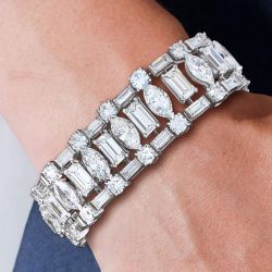 Emerald Cut White Sapphire Bracelets For Women Next Jewelry