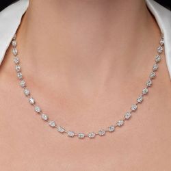 Oval Cut White Sapphire Wedding Necklace For Women Next Jewelry