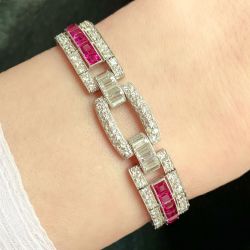 Milgrain Emerald Cut Ruby Sapphire Tennis Bracelets For Women Next Jewelry