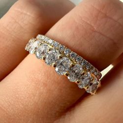 Golden Oval Cut White Sapphire Wedding Band Women's Jewelry Next Jewelry