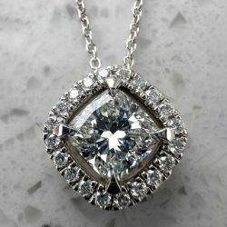 Cushion Cut White Sapphire Pendant Wedding Necklace For Women Next Jewelry