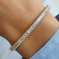 Emerald Cut White Sapphire Tennis Bracelets For Women Next Jewelry