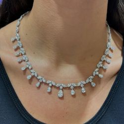 Pear Cut White Sapphire Wedding Necklace Women's Jewelry Next Jewelry