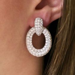 Round Cut White Sapphire Drop Earrings For Women Next Jewelry