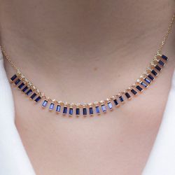 Emerald Cut Blue Sapphire Wedding Necklace For Women Next Jewelry